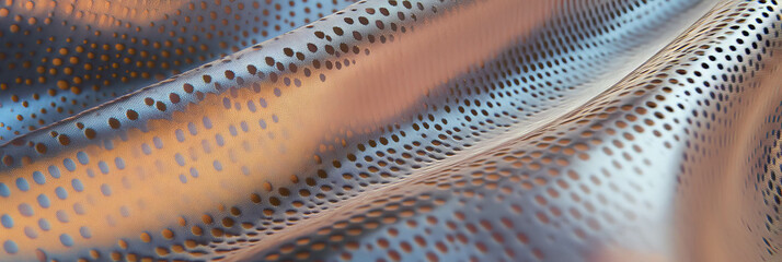 Aufkleber - Textured surface of perforated nylon with matte steel and bark textures in daylight
