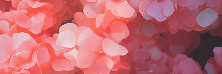 Poster - Pink floral tablecloth features delicate flowers scattered across soft texture