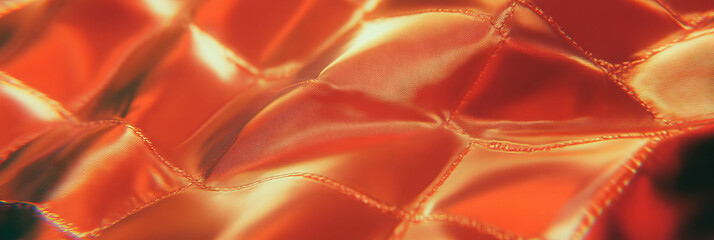 Poster - Quilted nylon fabric texture with brushed copper sheen and gravel backdrop