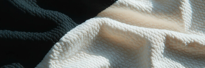 Poster - Exploring the unique textures of quilted nylon and brushed zinc against rough sandstone