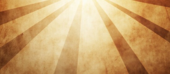 Poster - Vintage sun rays illuminating textured grunge paper background in warm golden tones with a radial pattern radiating from the center