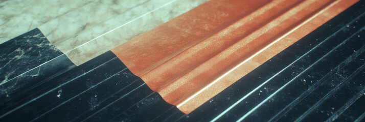 Poster - Textures of ribbed nylon and polished marble combined with metal accents in a modern design