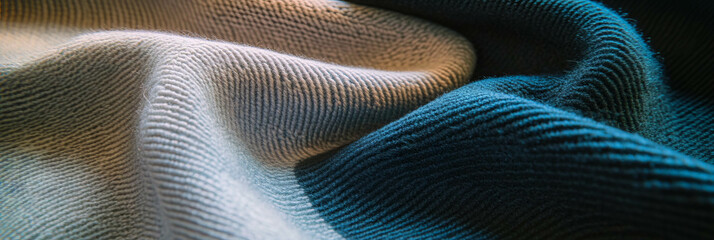 Poster - Ribbed nylon wool blend fabric showcasing a combination of textures and colors