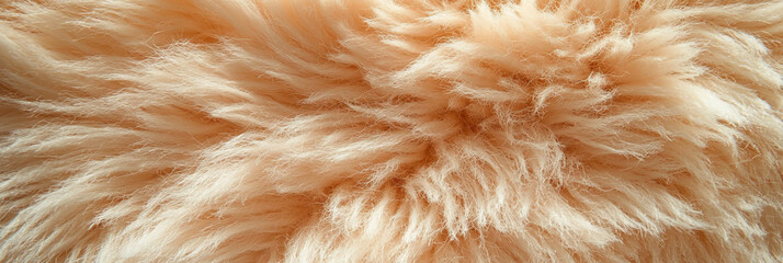 Poster - Dense shag carpet texture in light sand beige color with a thick, fluffy pile