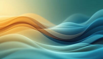 Poster - abstract colorful waves in gradient pattern with warm and cool tones