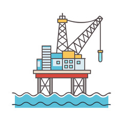 Poster - offshore drilling rig icon, offshore drilling rig vector illustration-simple illustration of offshore drilling rig, perfect for offshore drilling rig logos and icons