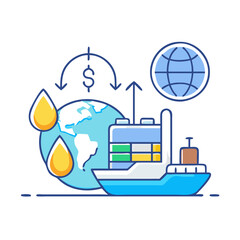 Poster - oil export icon, oil export vector illustration-simple illustration of oil export, perfect for oil export logos and icons
