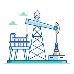 Poster - oil field icon, oil field vector illustration-simple illustration of oil field, perfect for oil field logos and icons