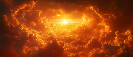 Poster - Fiery sunset cloudscape