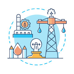 Poster - oilfield services icon, oilfield services vector illustration-simple illustration of oilfield services, perfect for oilfield services logos and icons