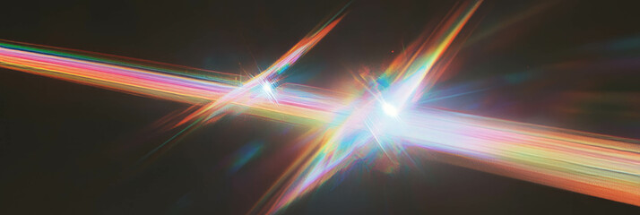 Poster - Sharp crystal flares emit a stunning rainbow spectrum with a subtle glow in dark backdrop