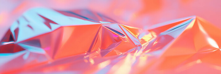 Aufkleber - Shiny PVC texture featuring geometric shapes and bright neon highlights in a vibrant setting