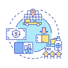 Poster - supply chain logistics icon, supply chain logistics vector illustration-simple illustration of supply chain logistics, perfect for supply chain logistics logos and icons