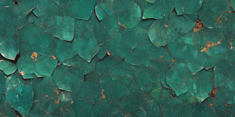 Aufkleber - Texture of a silver leaf wall with flaking and deep grunge markings in a vintage setting