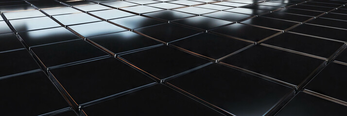 Poster - Grid pattern design featuring dark gray texture and smooth surface