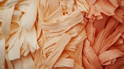 Poster - Pulp Fiber Concept, Detailed View of Wet Pulp Fibers Blending with Natural Colors in Textiles and Crafting Applications