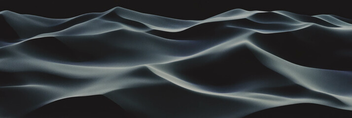 Poster - Smooth black sand dunes display intricate windblown patterns and gentle curves