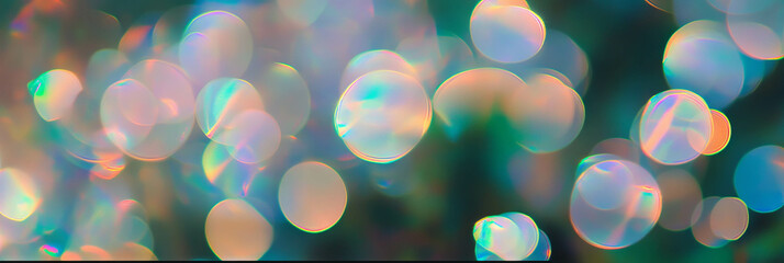 Fototapete - Soft round bokeh texture with a warm golden hue creating a serene atmosphere