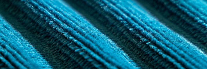 Poster - Dense ribbed teal blue carpet showcasing rich corduroy texture and bright highlights