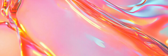 Poster - Elegant thick transparent gel with slow flow and smooth reflections for cosmetic backgrounds