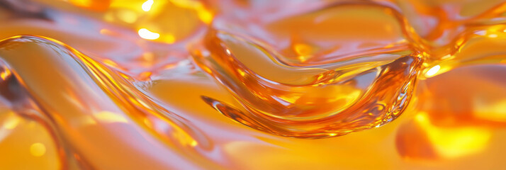 Poster - Thick transparent gel with a smooth reflective surface and bright light reflections