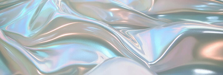 Poster - Thick transparent gel texture featuring smooth glossy ripples under light refraction