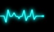 © MstBeauty - Neon glowing heart shape. Realistic Heartbeat icon, Lifeline background wallpaper design