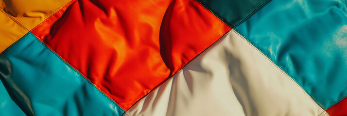 Poster - Vinyl fabric texture featuring a bright quilted pattern with contrasting colors