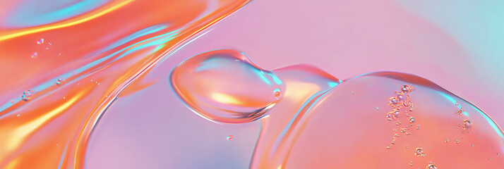 Aufkleber - Elegant texture of clear gel with flowing consistency and light distortion