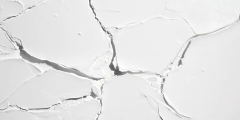 Poster - texture exploration of a white wall with chipped plaster and grey markings in an indoor setting