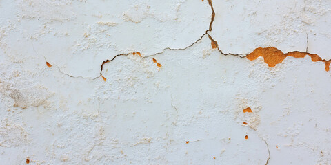 Poster - Subtle details of a worn white wall showcasing faded textures and intricate markings