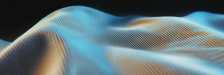Poster - Woven nylon and anodized aluminum texture highlights in dynamic lighting conditions
