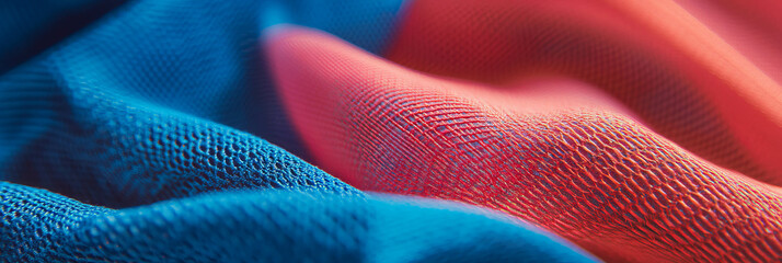 Poster - Textured surface of woven nylon contrasting vibrant colors and brushed aluminum details