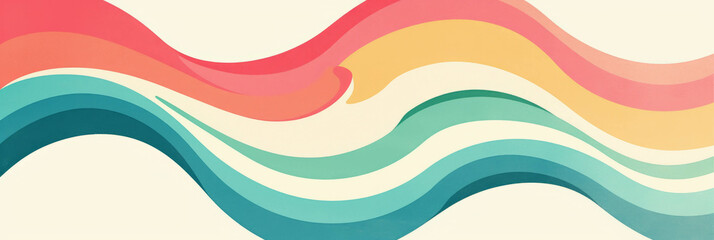 Poster - Colorful tiny rainbows with gentle arcs create a charming background design