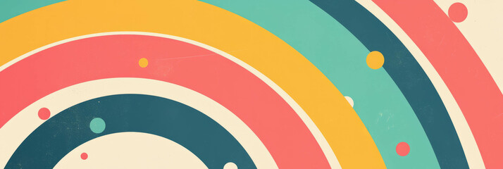 Poster - Colorful tiny rainbows with gentle arcs create a vibrant background for banners and designs