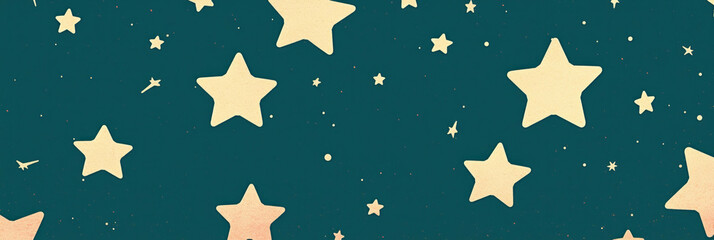 Poster - Stylized stars scattered across a dark blue sky create a whimsical night view