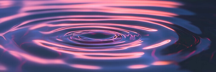Fototapete - Violet blue water ripples reflect calm shadows and light in serene backdrop