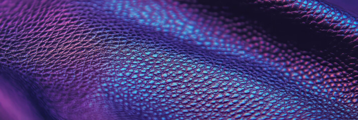 Poster - Violet purple leather with coarse grain texture illuminated in cool lighting