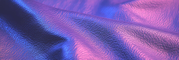 Poster - Violet purple leather texture featuring coarse grain and visible pores with cool lighting design