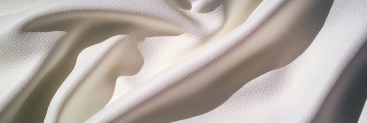 Poster - Textured white leather background with soft shadows and bright lighting
