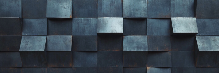 Poster - Textured wall featuring woven carbon fiber, brushed metal, and rough concrete elements