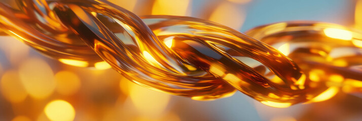 Poster - Woven strands of hemp combined with smooth amber and anodized gold create a stunning visual texture