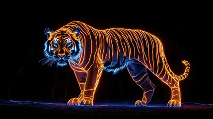 Poster - Neon Tiger: A Night Vision Masterpiece