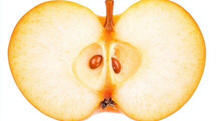 Wall Mural - Cross-Section of a Fresh Yellow Apple Displaying Its Golden Flesh and Visible Seeds