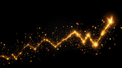 Aufkleber - Captivating abstract background with dynamic luminous waves of golden sparkling energy and glittering iridescent effects  This visually stunning