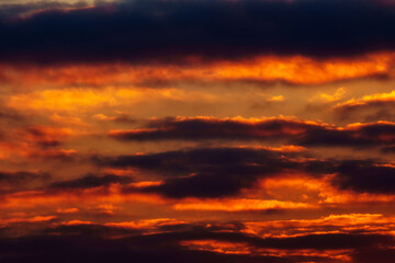 Wall Mural - beautiful and dramatic sunset sky with clouds as abstract background