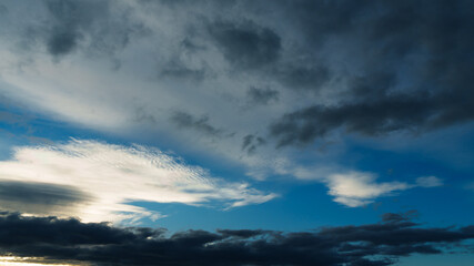 Wall Mural - beautiful blue sky with dramatic clouds for abstract background