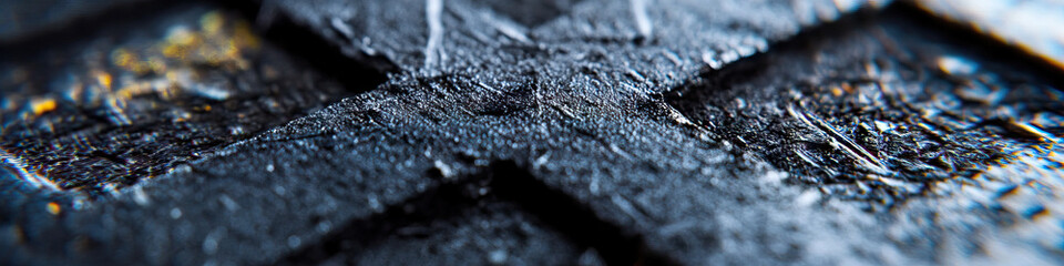 Poster - Close-up of Intersecting Lines on a Dark Gray Textured Surface
