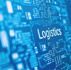 Poster - Abstract Technology Background Graphic with Logistics Theme