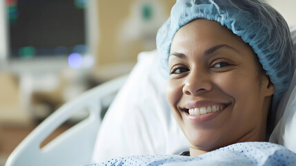 Poster - Confident and compassionate healthcare professional such as a doctor or nurse providing reassuring and supportive medical care and treatment to a patient in a hospital or medical facility setting